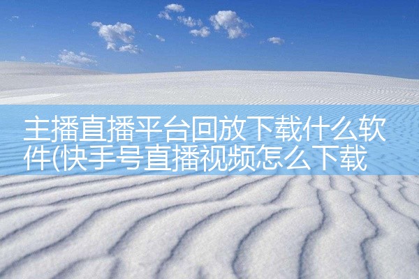 主播直播平台回放下载什么软件