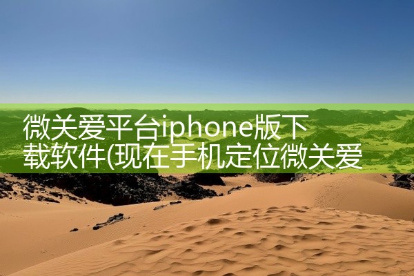 微关爱平台iphone版下载软件